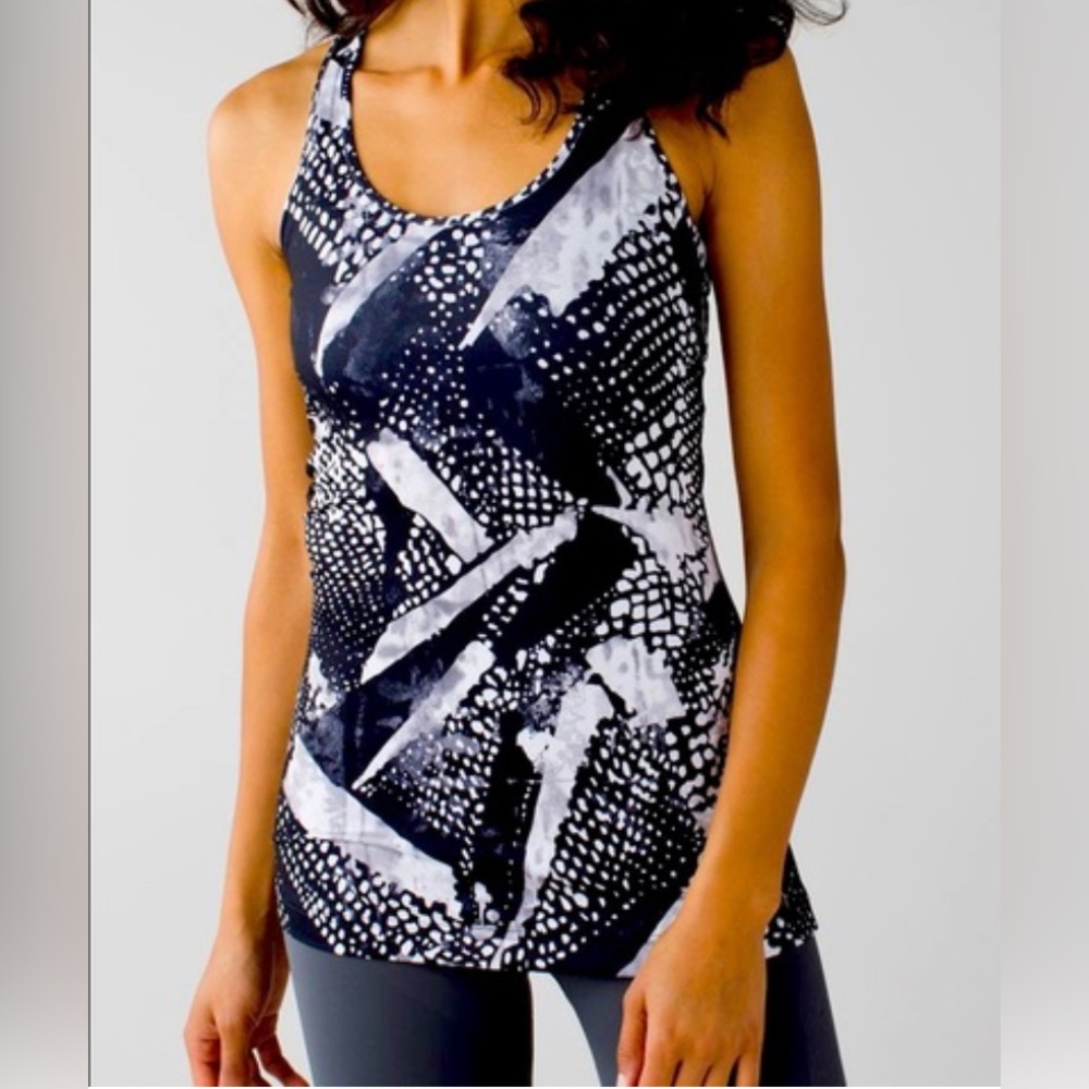Lululemon Cool Racerback black/white/grey tank